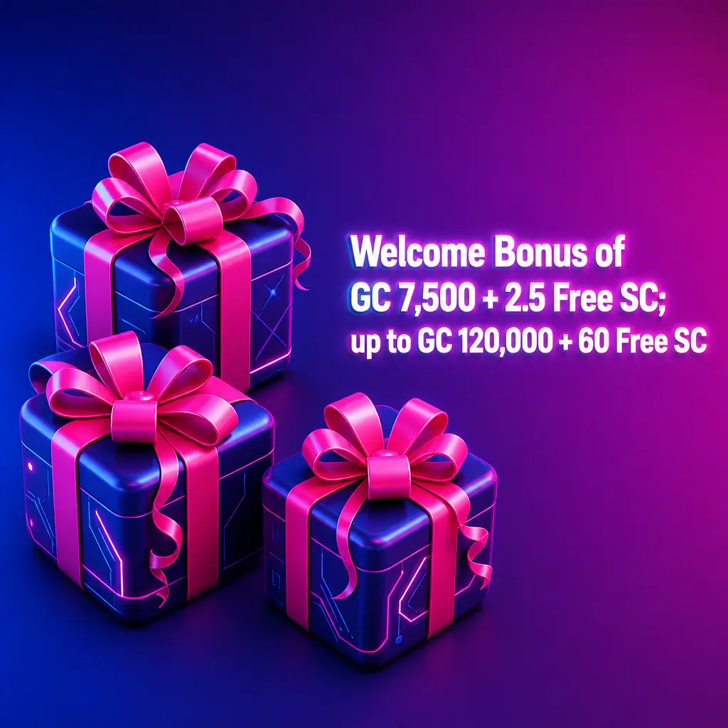 Welcome bonus package showing Gold Coins and Free Sweeps Coins